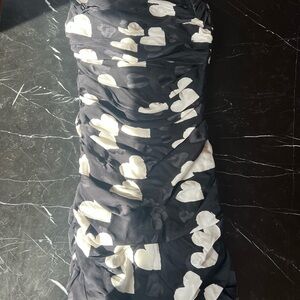 Black and White Moschino Heart Print Dress